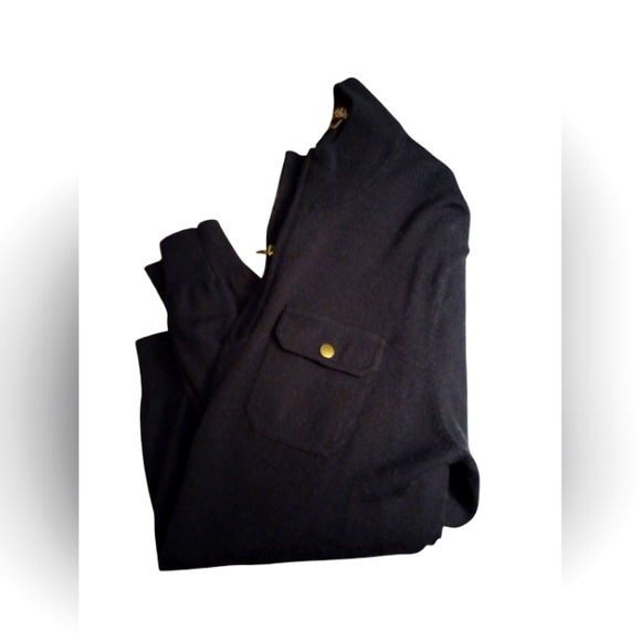 Men's Michael Kors Sweater. Dark Blue pullover Sweater. Quarter zip.  Size Large - Picture 6 of 9